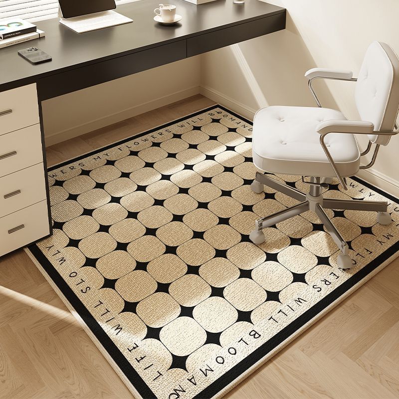 Carpet Dirt-Resistant and Easy-to-take-care Square Floor Mat Study Desk Computer Desk Crystal Velvet Carpet Office Desk Mat