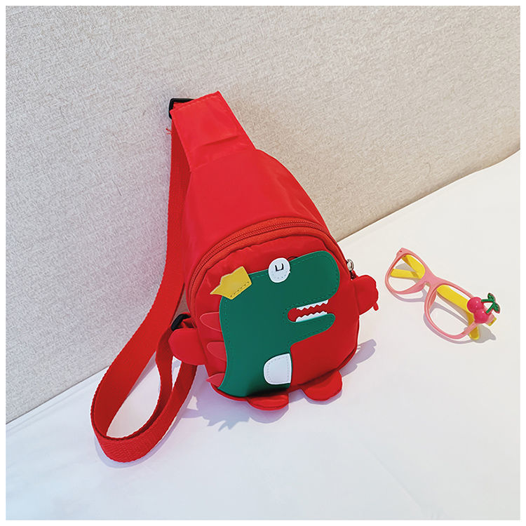 Bolsas de dibujos animados para niños dinosaurios bolsas de pecho para niños lindas mochilas para niños bebés inclinados en stock