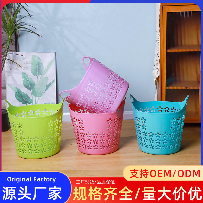 Dirty Clothes Basket Storage Basket Ready-Made Wholesale Organizing Basket Clothing Toy Storage Storage Basket Plastic Portable Dirty Clothes Basket