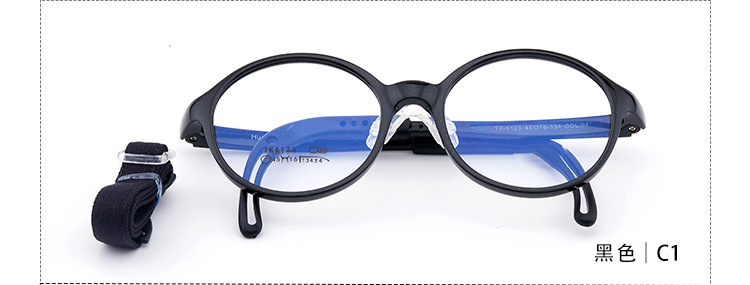 Moda lindo marco redondo antideslizante gancho pierna TR90 suave silicona puede ser equipado con miopía gafas marco 6123