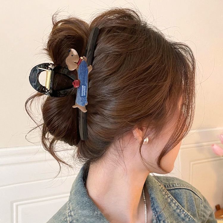 Clip de agarre de botón rojo de Encora para mujer nuevo clip de tiburón de pelo de disco de estilo de alta calidad en la parte posterior de la cabeza horquilla de temperamento