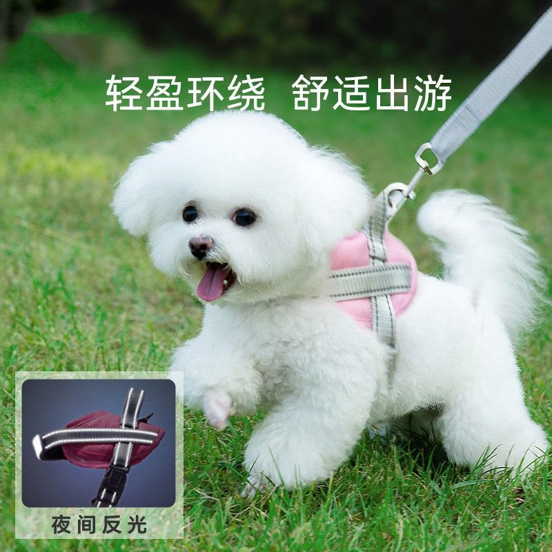 Correa de perro pequeño Chaleco de perro reflectante correa de pecho gato cachorro perro caminando cuerda perro mascota Cadena de perro