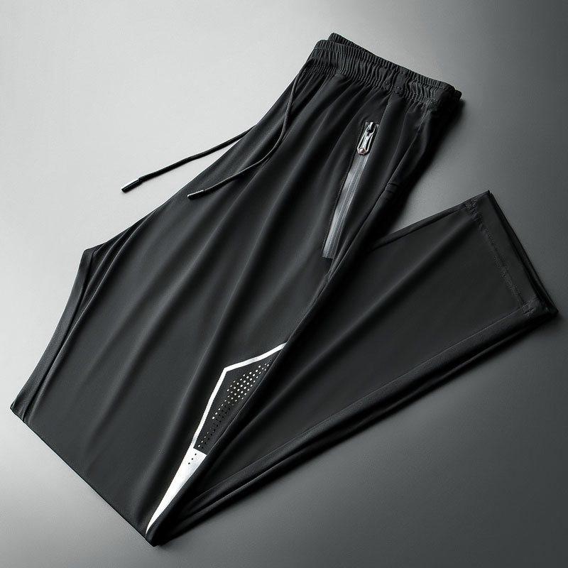 Ice silk pants man summer ultrathin Quick drying ventilation XL High elasticity trousers leisure time Sports pants