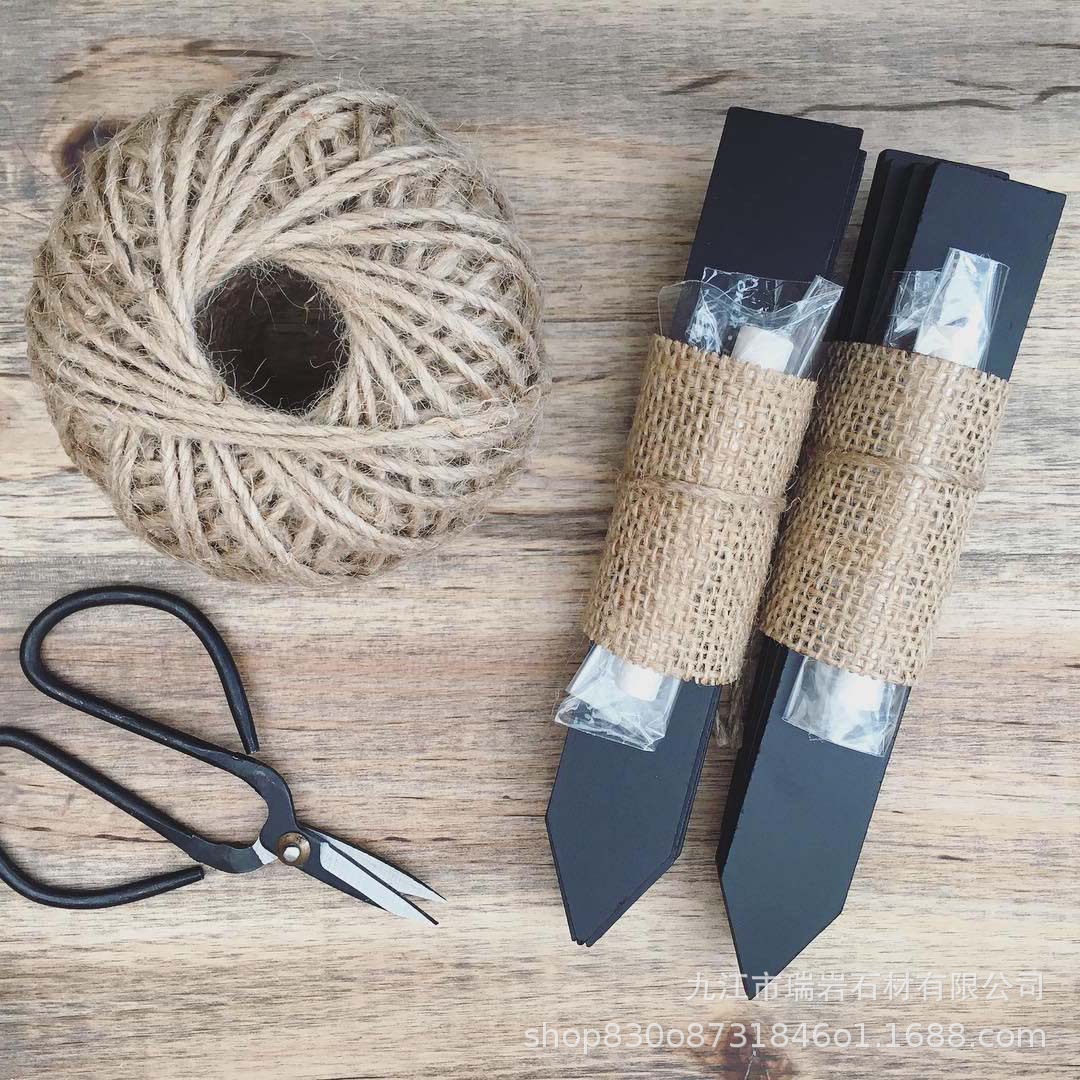 Etiqueta de pizarra natural palo de la planta creativa pizarra jardín flor artesanía listado diseño suministro directo de fábrica
