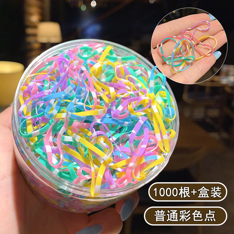子供と女の子のための使い捨てゴムバンド髪を結ぶための高弾性ゴムリングヘッドバンドヘアバンド黒の太いレザーセットヘアロープ|undefined