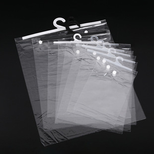 New material PVC snap hook packaging bag transparent Yiwu storage finishing bag dust-proof anti-ash clothing packaging bag
