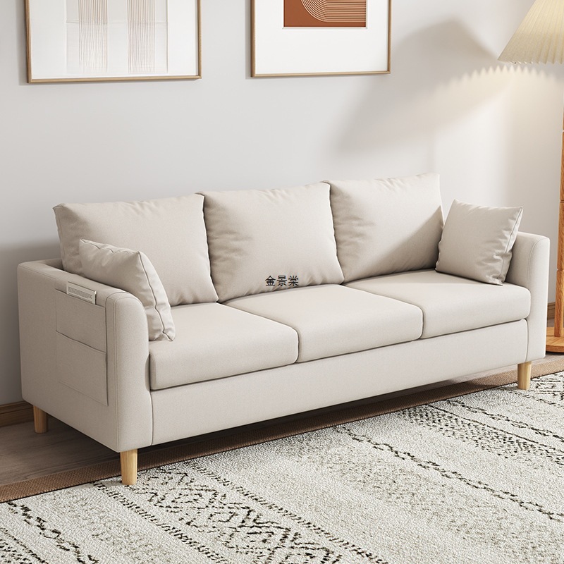 Nordic Sofa Small Apartment Simple Modern Double Rental Room Bedroom Living Room Internet Celebrity Fabric Simple Double Sofa