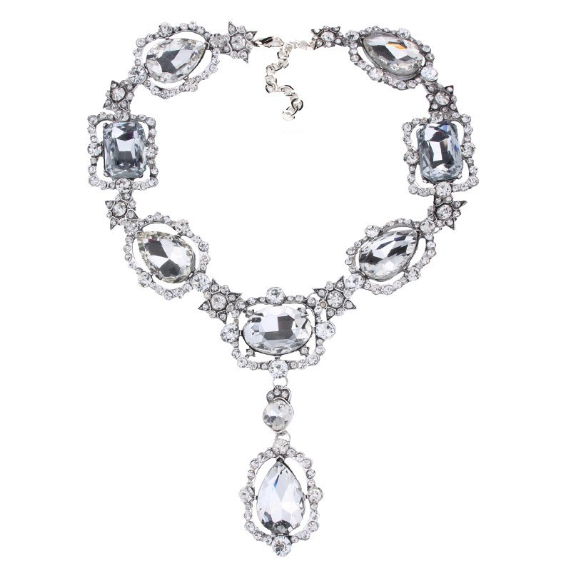 Fashion Geometric Alloy Diamond Rhinestones Necklace display picture 1