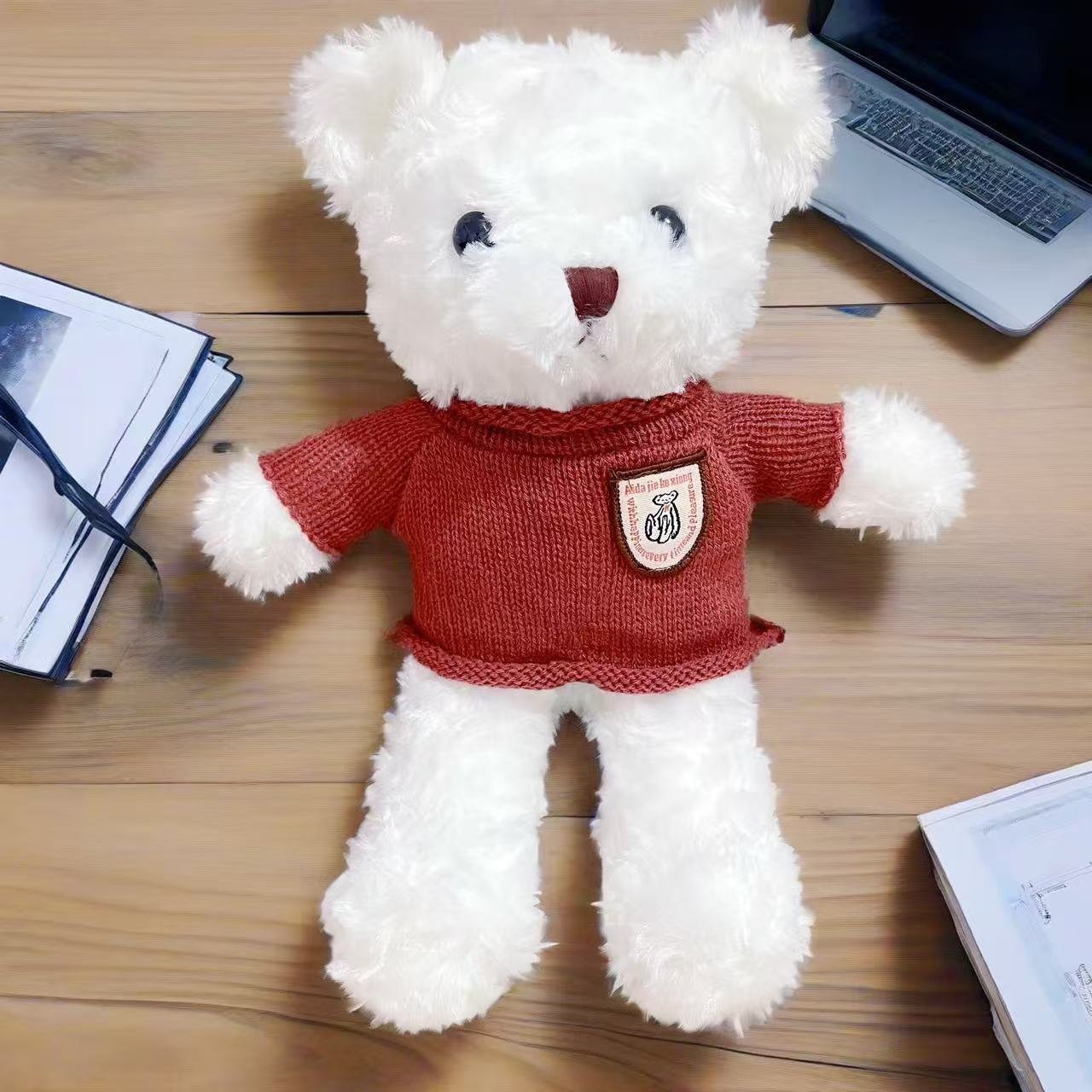 Burgundy sweater white bear