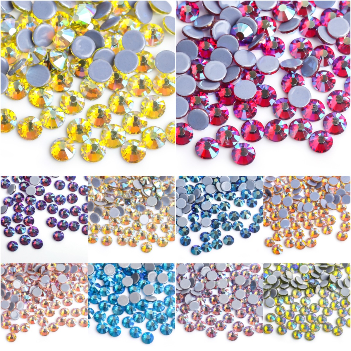 Wei Chen imitation Austrian hot drilling glass color AB rhinestone hot melt adhesive bottom DIY mobile phone shell clothing accessories manufacturers batch