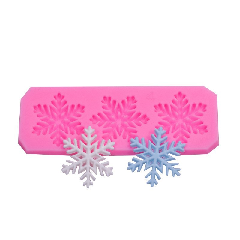 Navidad multi-estilo de copo de nieve de silicona molde fondant pastel de chocolate molde de bricolaje para hornear decoración de Navidad epoxi