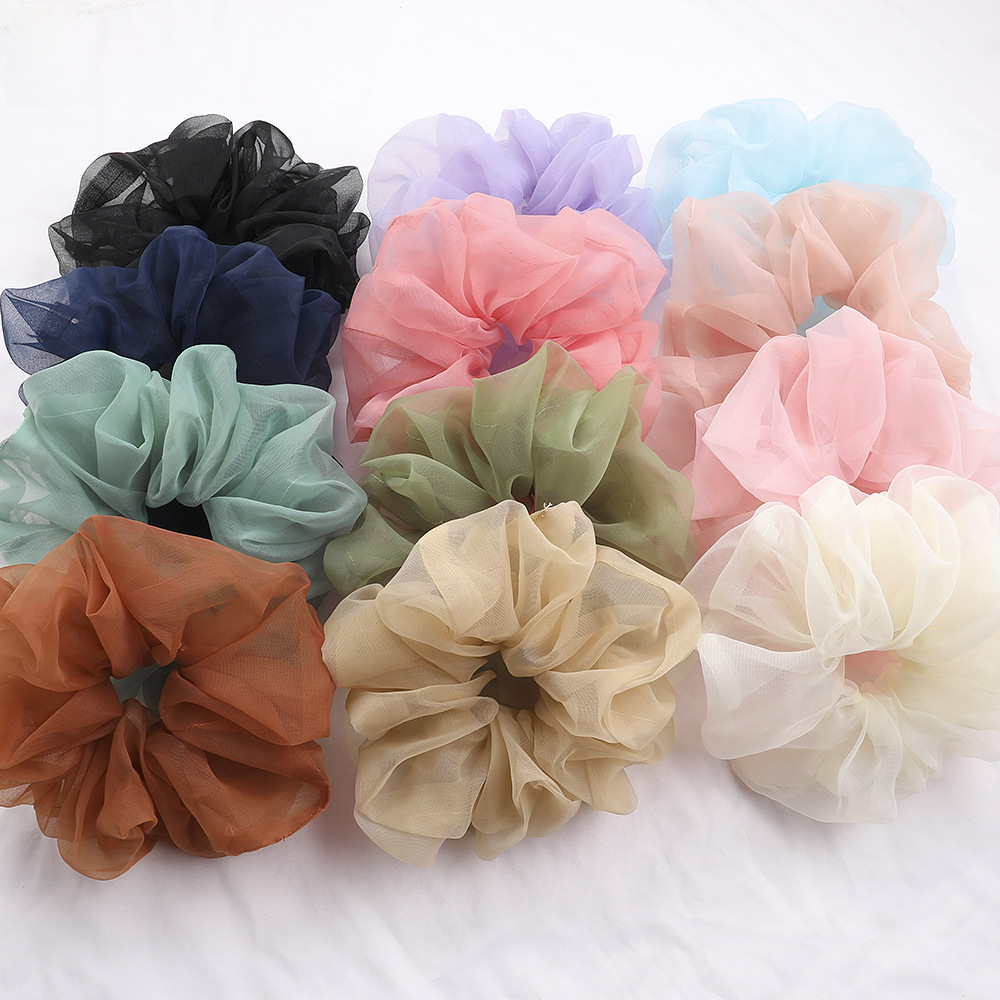 Qiyue super grande filato di seta brillante intestino crasso anello per capelli piccolo fresco corda per la testa organza cravatta per capelli anello per intestino crasso corda per capelli all'ingrosso_voghion.com