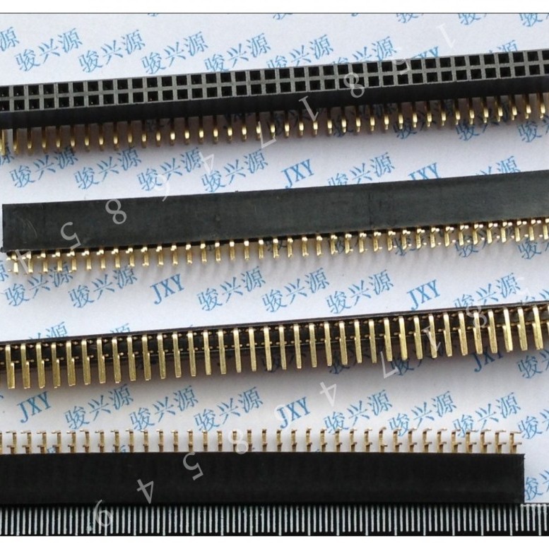 铜针2.54MM 2X40P双排弯母座（90度弯针）双排弯针母座插座 普通