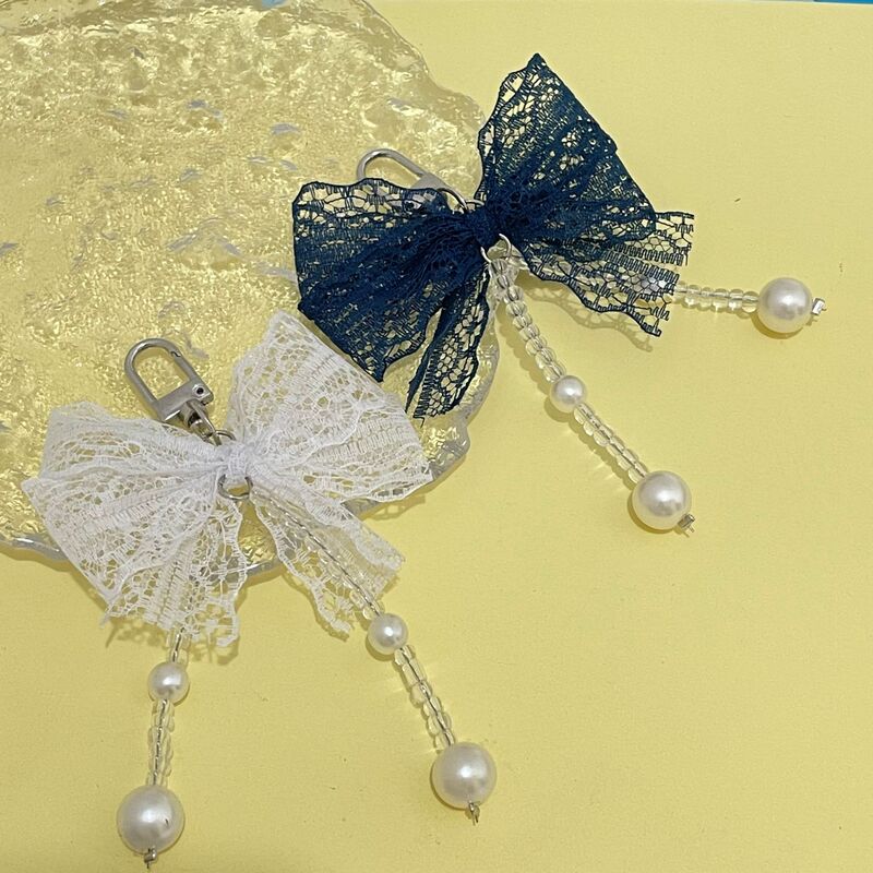 Lace Bow Bag Pendant Keychain Pendant Imitation Pearl Bow Girl Decorative Chain Bag Pendant Lace Bow Bag Pendant Keychain Pendant Imitation Pearl Bow Girl Decorative Chain Bag Pendant