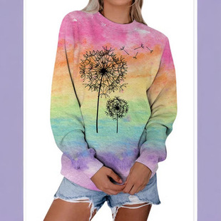 New cross-border cross-border plus size round neck pullover Christmas theme 3D digital printing Europe and the United States