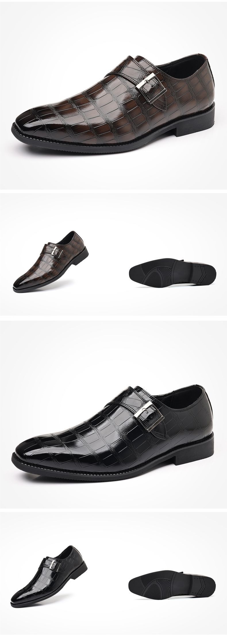 ShoeVault Formal Derby European And American 2025 New Business Casual Leather Men's British Pointed Toe Slip-On Gentleman Large_voghion.com