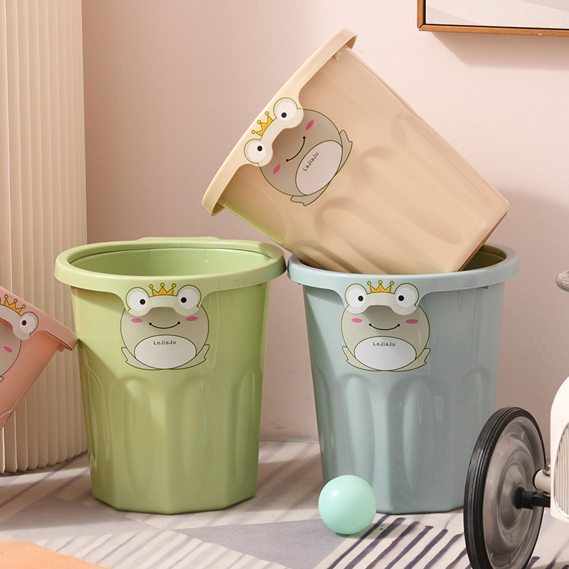 Internet Popular Creative Cute Trash Bin Household Cartoon Children's Bedroom Living Room Large Size Coverless Simple Trash Storage Tube