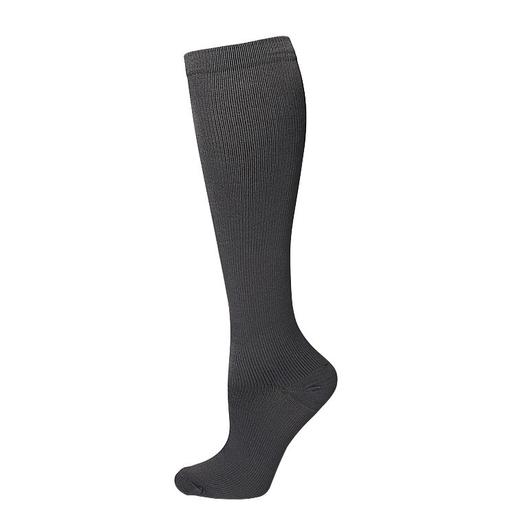 Calcetines de compresión transfronterizos para mujer, calcetines deportivos elásticos de compresión para correr, calcetines de compresión planos de color sólido para enfermeras con soporte para venas.
