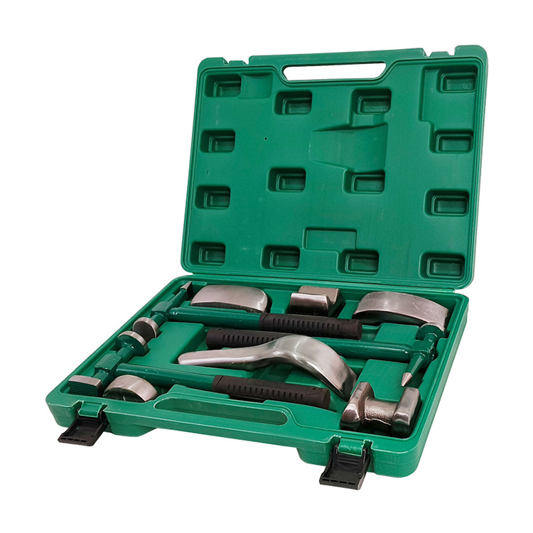 En stock suministro de hoja de metal martillo de reparación de chapa de automóvil combinación traje bloque de cojín redondo bloque de hierro plano 9 UNID