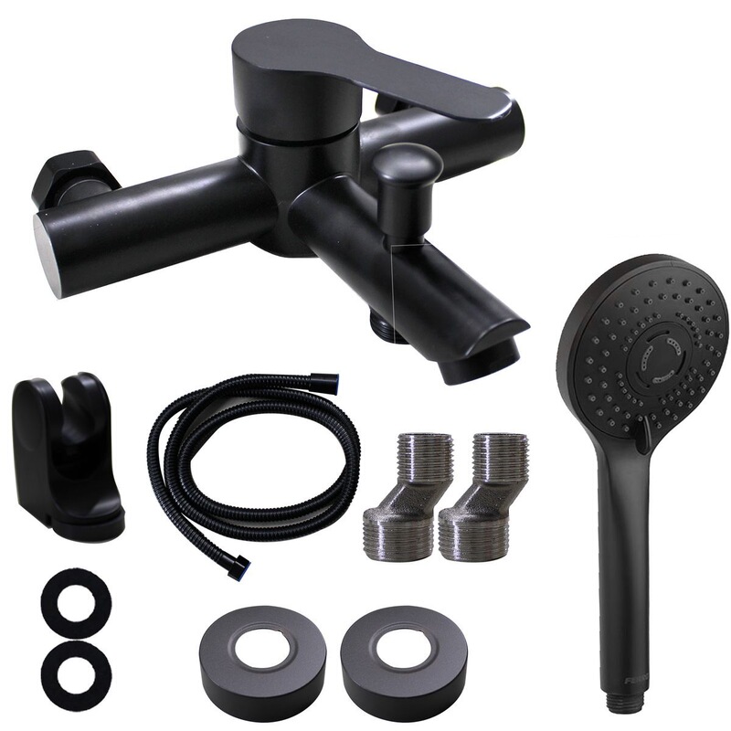 Manufacturer Wholesale Stainless Steel Shower Faucet Set Bathroom Black Hot and Cold Water Mixing Valve Switch Triple Shower Faucet Manufacturer Wholesale Stainless Steel Shower Faucet Set Bathroom Black Hot and Cold Water Mixing Valve Switch Triple Shower Faucet