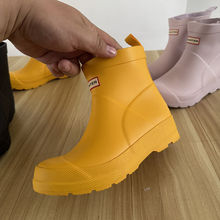 外贸微瑕捡漏亨特短筒儿童雨鞋低帮中大童水鞋时尚学生水鞋胶靴男