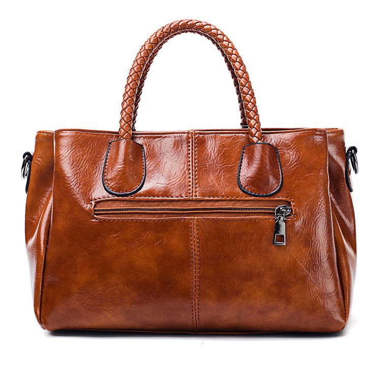 European and American retro women's bag trend, new cross-border hand-held shoulder crossbody bag made of oil wax leather for export, one piece, global consignment undefined