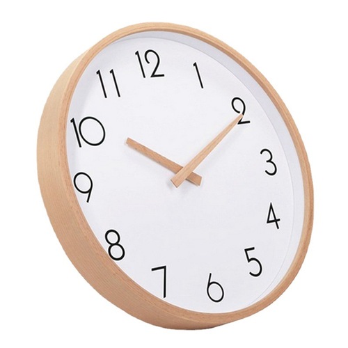 E-commerce cross-border solid wood silent scanning minimalist design literary clock Nordic wooden clock wooden wall clock