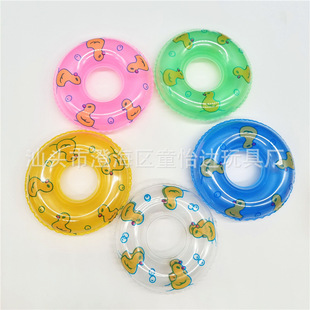 Children's Water Bathing Toys Accessories Mini Swimming Ring Milk Tea Shop Gifts Little Yellow Duck Swimming Donuts Wholesale