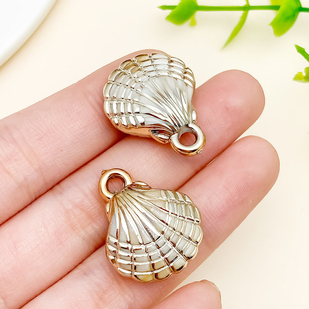 15 galvanizado láser marino oro acrílico imita concha colgante diy hecha a mano collar joyas accesorios image 8