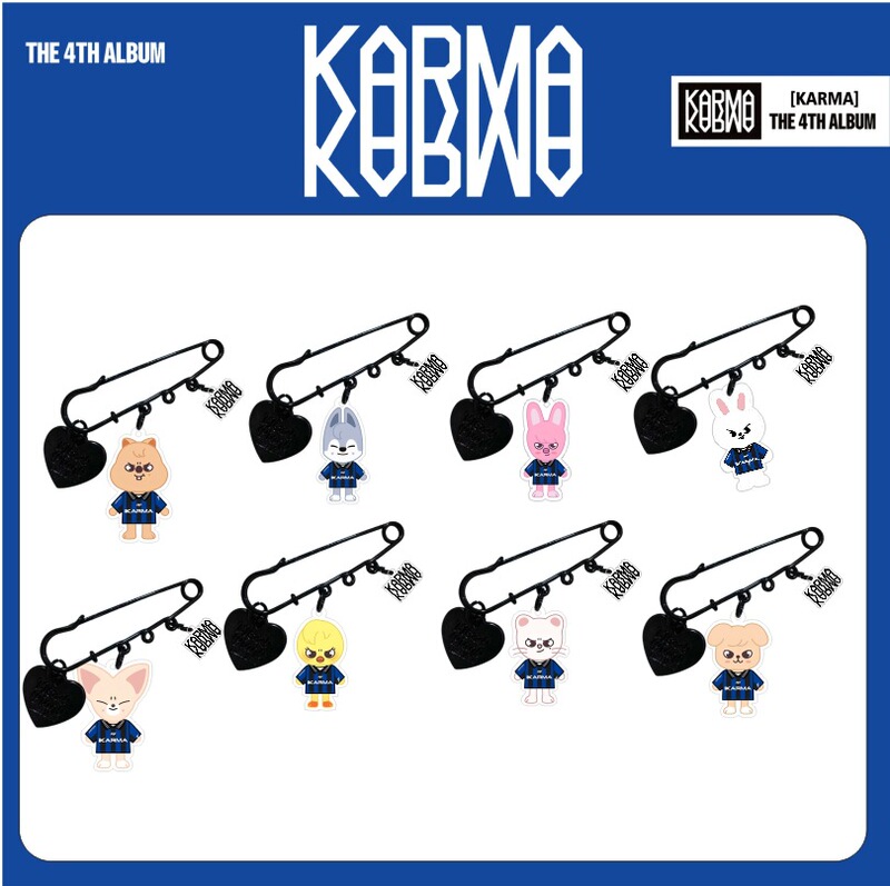 stray KIDS卡通同款 karma亚克力双面胸针钥匙扣 配饰 挂件饰品|undefined