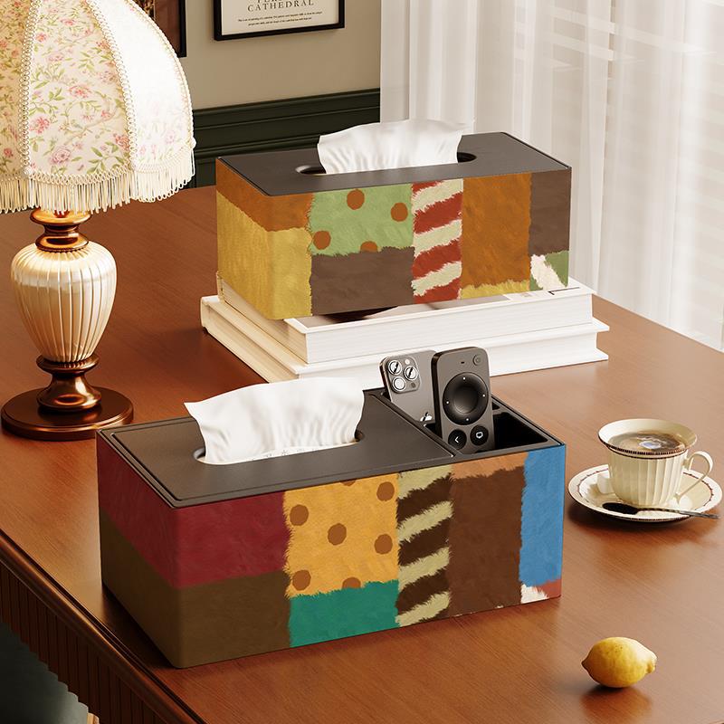 American-Style Dopamine Tissue Box Remote Control Storage Box High-End Tissue Box Drawer Living Room Luxury Tissue Box