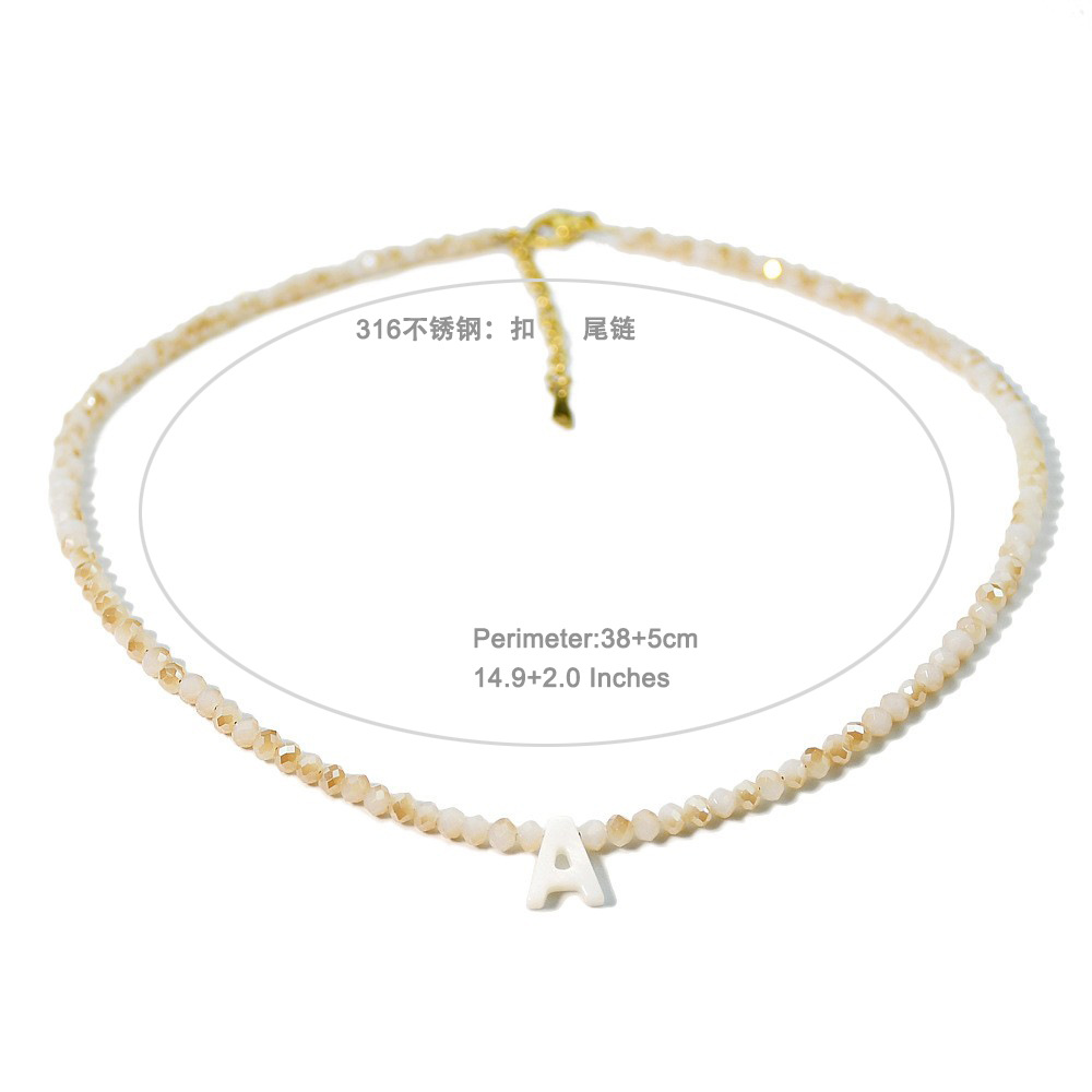 1 Piece Quantity Simple Style Letter 304 Stainless Steel Artificial Crystal Gold Plated Women's Necklace