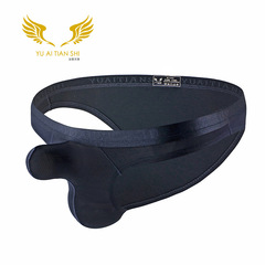 新款男士內褲薄款純色錦綸低腰性感三角褲槍彈分離跨境大碼男內褲