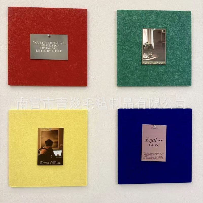 ins风多巴胺彩色毛毡板墙贴免打孔创意照片墙背景装饰diy展示墙|undefined