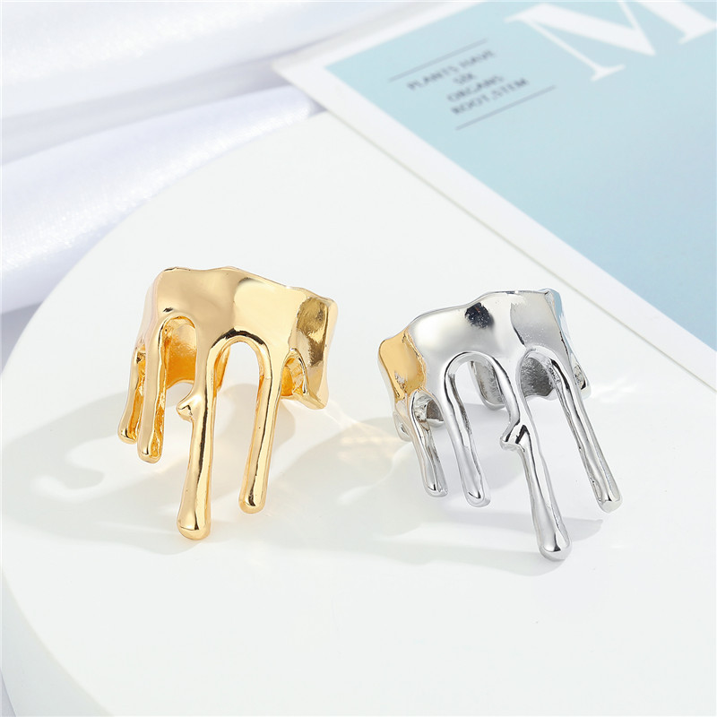new two-color crown irregular opening adjustable ring wholesale nihaojewelry