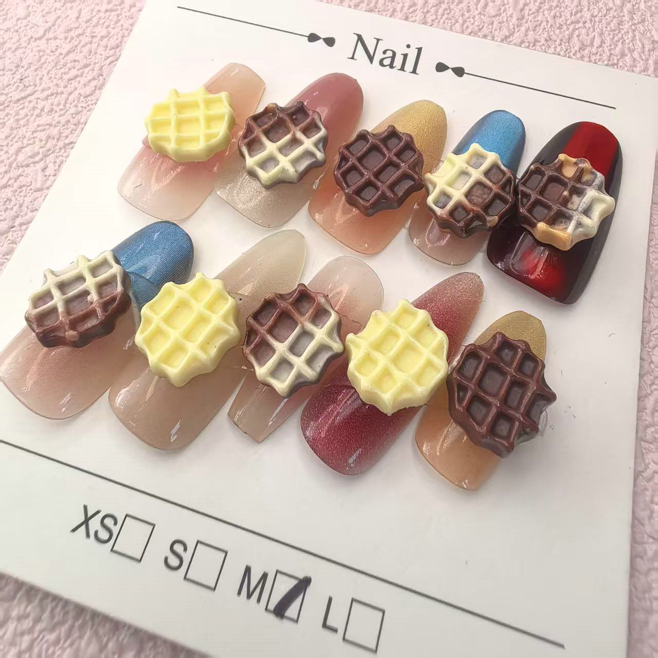 仿真曲奇网红卡通美甲饰品迷你华夫饼微缩跨境新品奶酪奶油胶材料