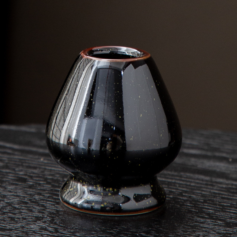 Juego de cuatro piezas de ceremonia del té de matcha, jaula de té de Baiben, tazón de té de pie, juego completo de combinación japonesa, té de punto, accesorios de jaula de té