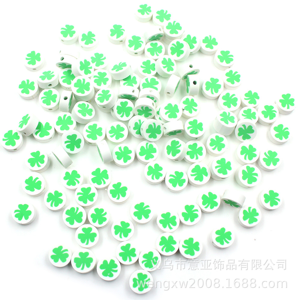 Cuentas de cerámica suave DIY, caras sonrientes, sueltas para pulseras y collares