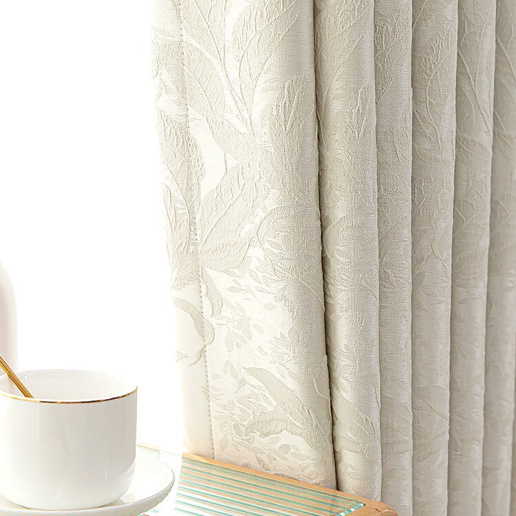 Original High-Precision Chenille Ab Jacquard Curtains, Light French Blackout for Bedroom and Living Room, Shaoxing Custom-Made