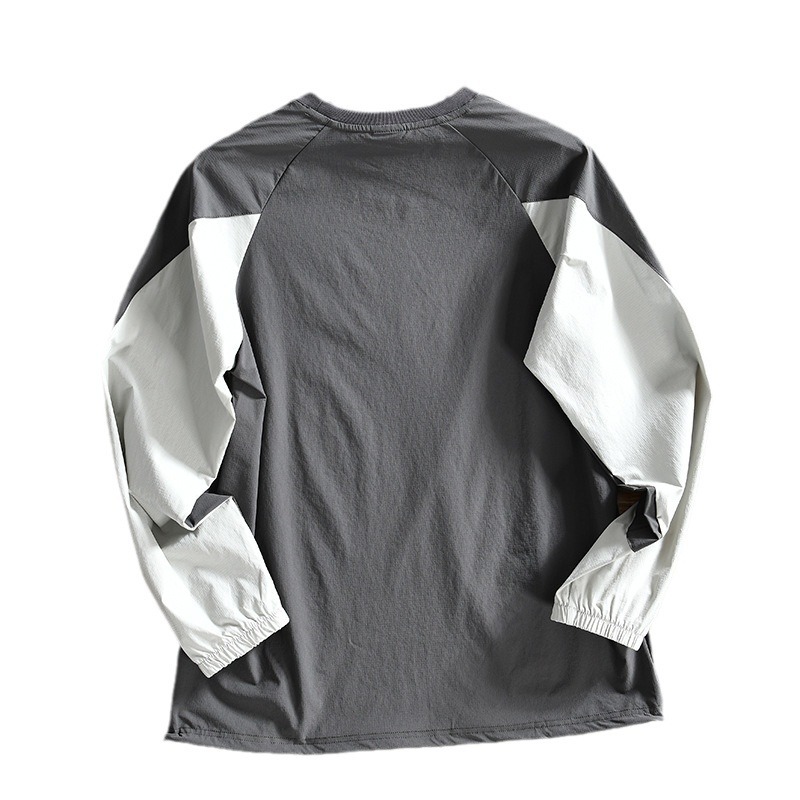 Men's Clothing mountain casual autumn new men's outdoor sports high end color matching quick drying stretch long sleeved T shirt_voghion.com