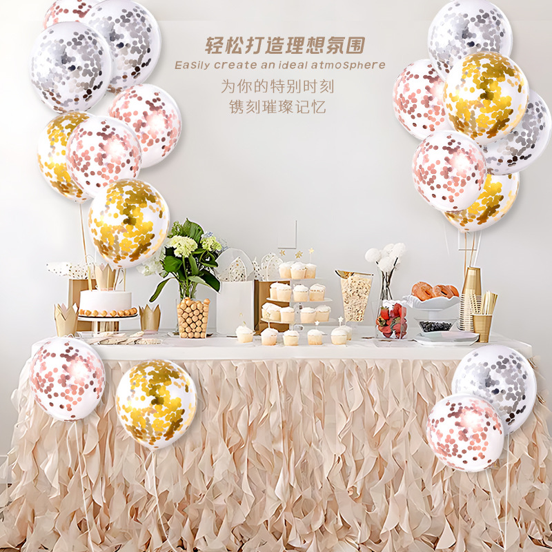 [Hengyue] Globos mágicos para decoración de bodas, globos de látex transparentes de 18 pulgadas con confeti de lentejuelas color oro rosa