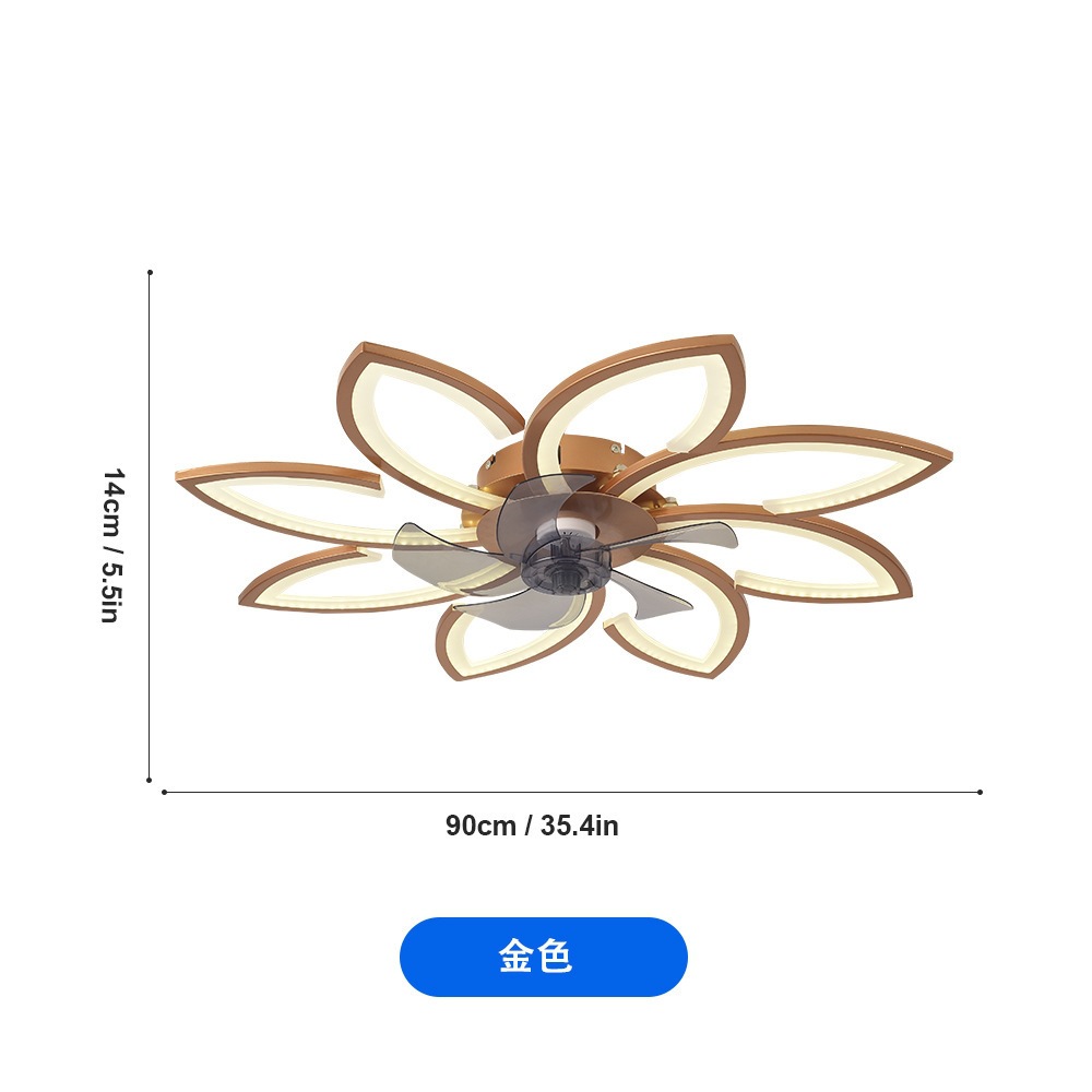 Ventilador de Techo Ultrafino con Luz de Aluminio y Plástico con Control Remoto y App para Sala de Estar y Dormitorio image 8