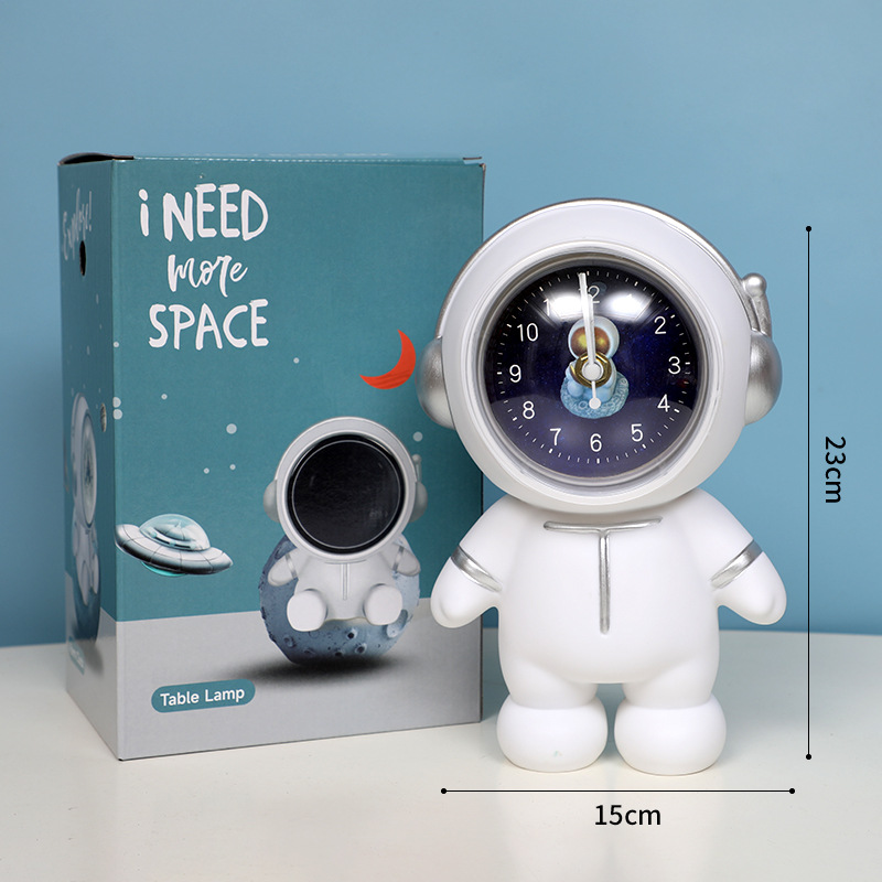 Astronaut, white watch, piggy bank