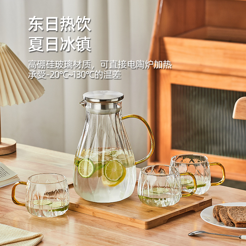 Glass Japanese capacious teapot for home use