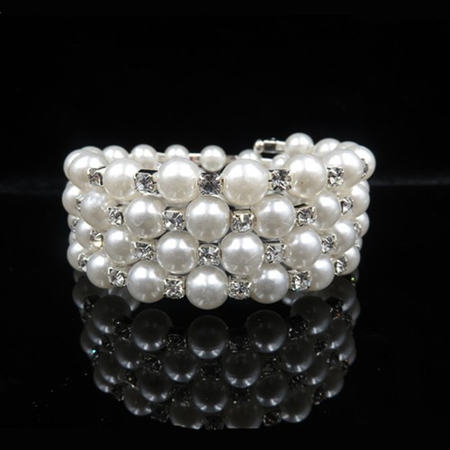 新款时尚手链多排水钻珍珠手镯 儿童手镯韩国饰品手饰厂家批发