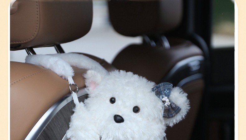 Creative and cute plush car tissue bag, hanging tissue box for car, plush hanging tissue bag