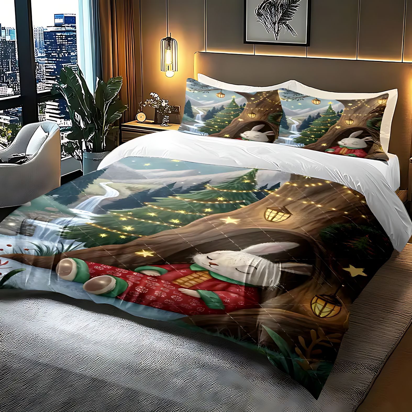 TEMU / JIT Amazon transfronterizo calzado abrigo impresión digital HD conjunto de edredón de pelo para diseñar