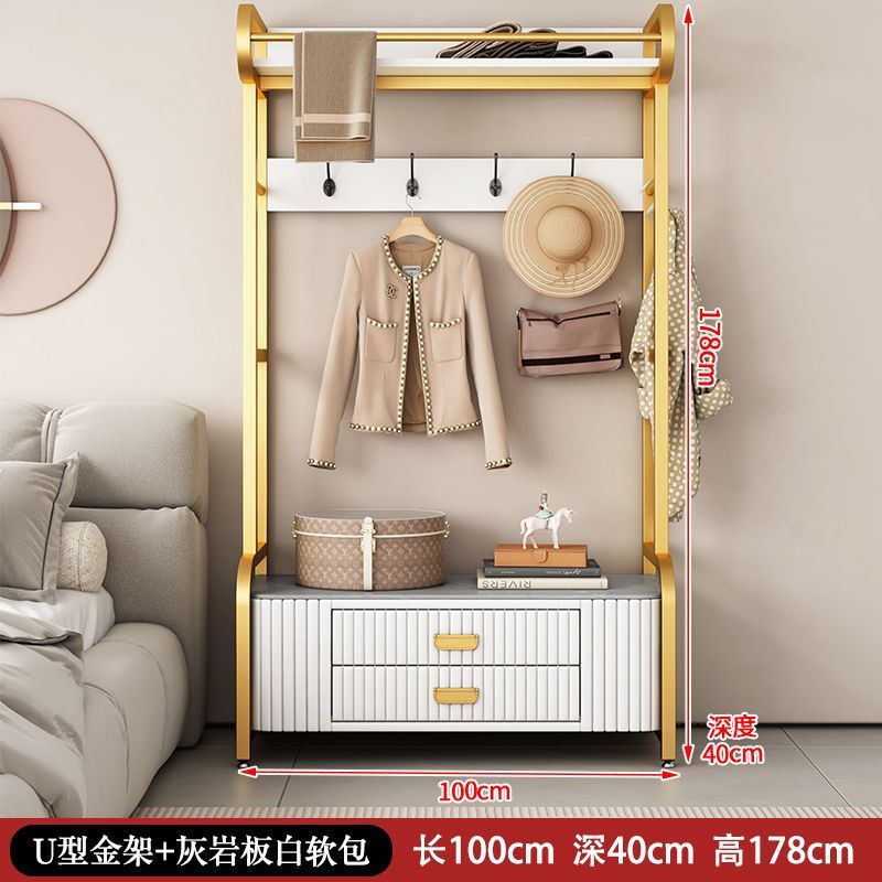 Dormitorio vertical percha de ropa bolsa suave percha de ropa casera de cuero real percha de ropa de piso percha de ropa gabinete de almacenamiento multifuncional image 22