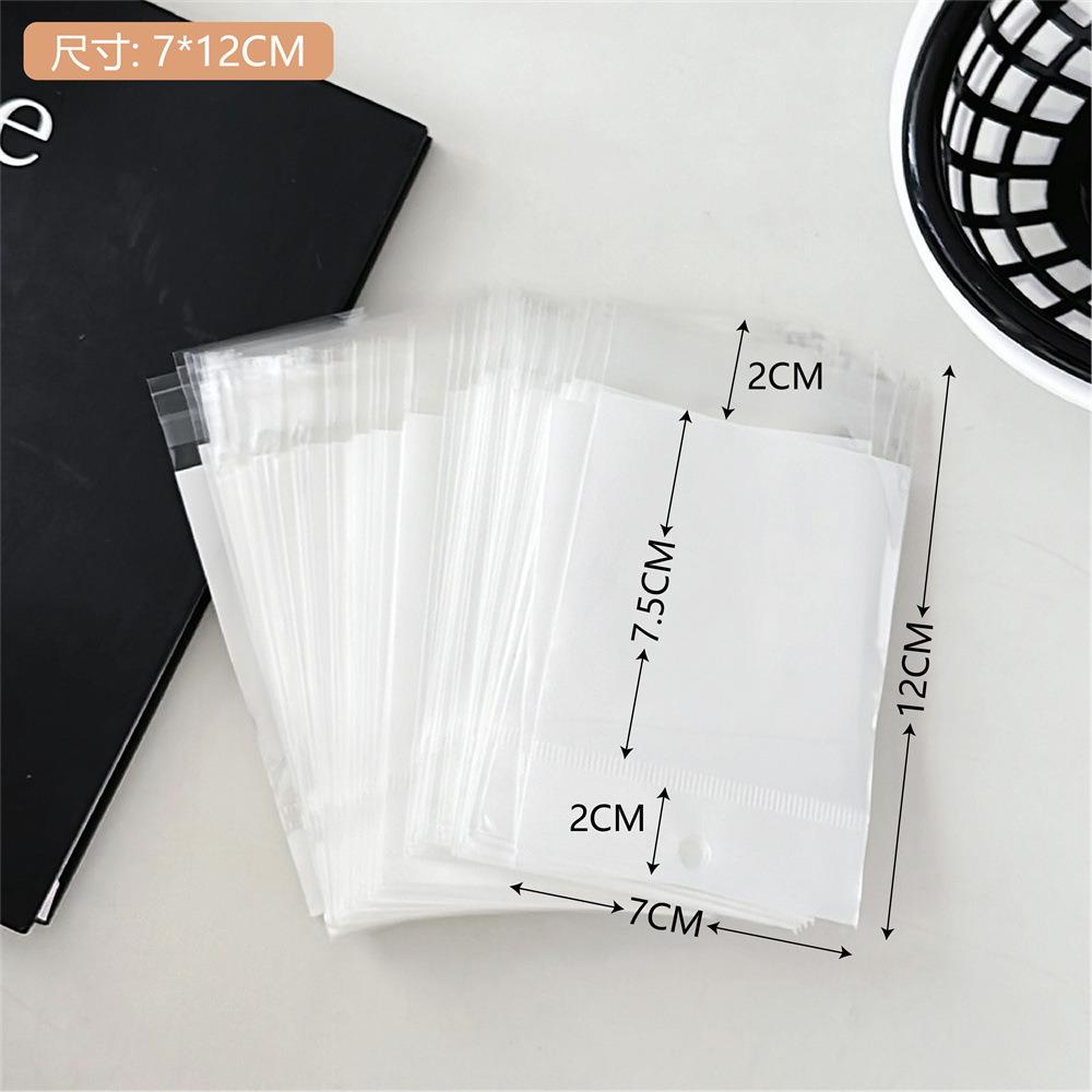 Colección de bolsas opp transparentes, cabeza de tarjeta, bolsa de embalaje trasera, bolsa de joyería pequeña, bolsa autoadhesiva con orificio colgante, bolsa de embalaje de plástico al por mayor