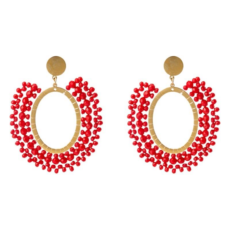 Suministro transfronterizo de estilo europeo y americano AliExpress Venta caliente vintage con incrustaciones de perlas de arroz pequeñas y brillantes pendientes colgantes para mujeres